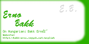 erno bakk business card